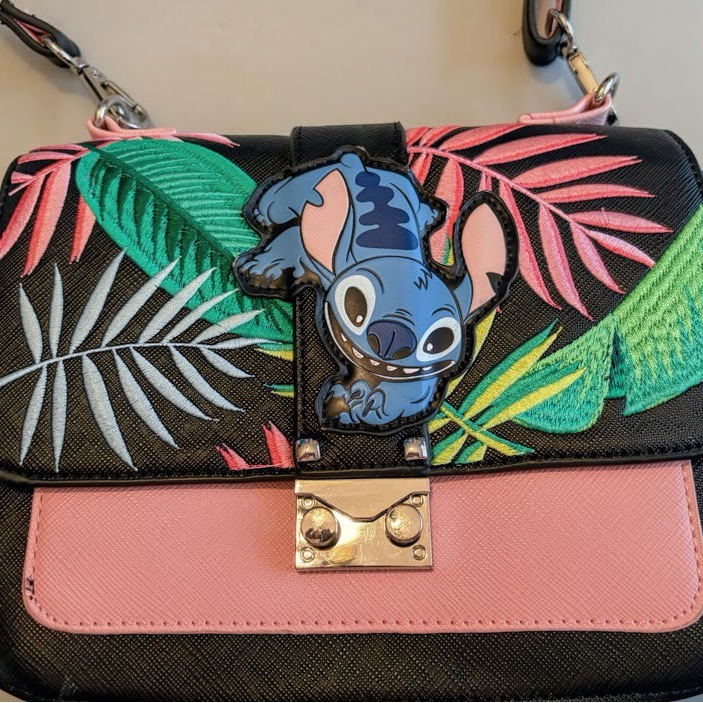 Stitch Tropical Black And Pink Women's Bag